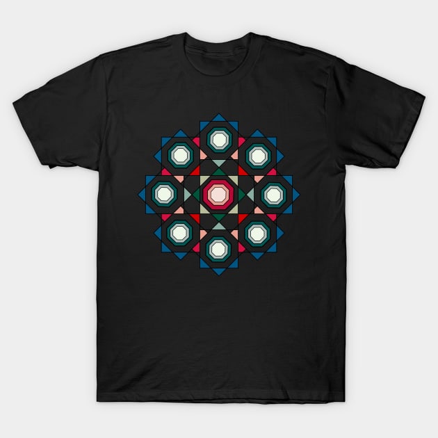 Tile mandala (black) T-Shirt by hedehede